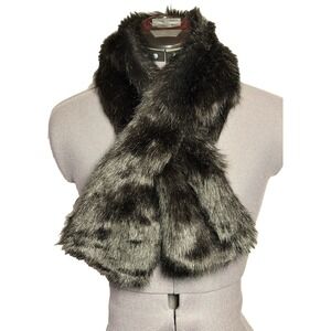 UNREAL FUR Black Faux Fur Scarf/ Collar/ Wrap Australia Designed